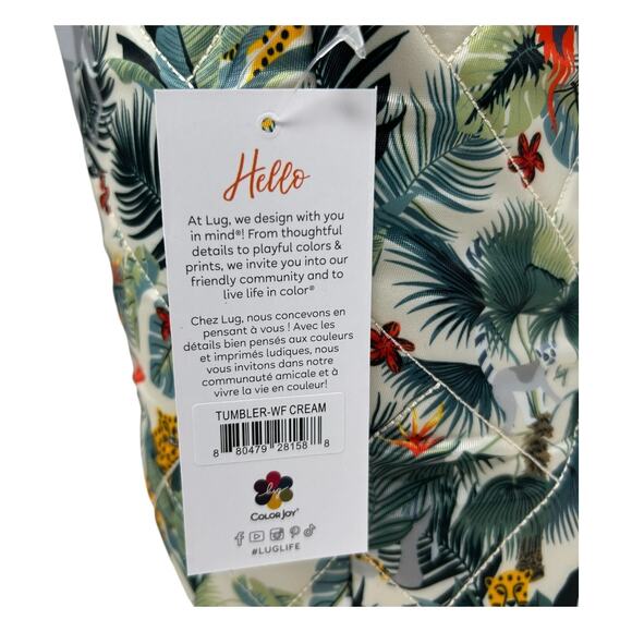 Lug Tumbler Storage Bag Wildlife Cream Travel Quilted Toiletry Wipe Clean Tote - Picture 12 of 15